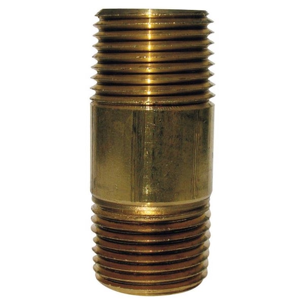 Homeplus+ ATC 1/4 in. MPT X 1/4 in. D MPT Yellow Brass Nipple 6 in. L 6JC126300201028 - main